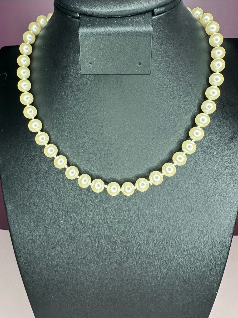 Vintage Estate 1980s RAU KLIKIT Pearl Necklace – Cream Glass Pearls